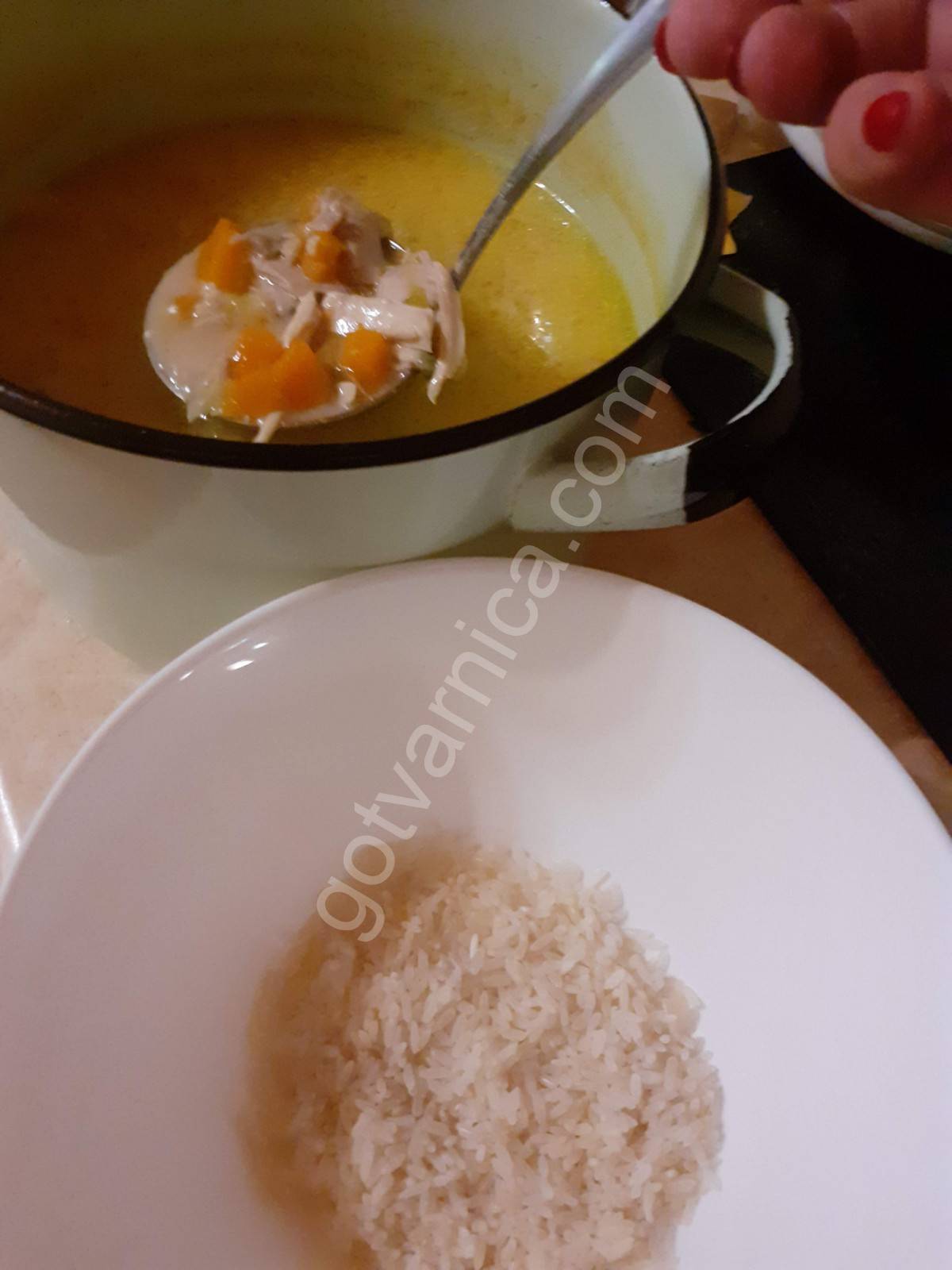 Супа от пиле с тиква и ориз 02